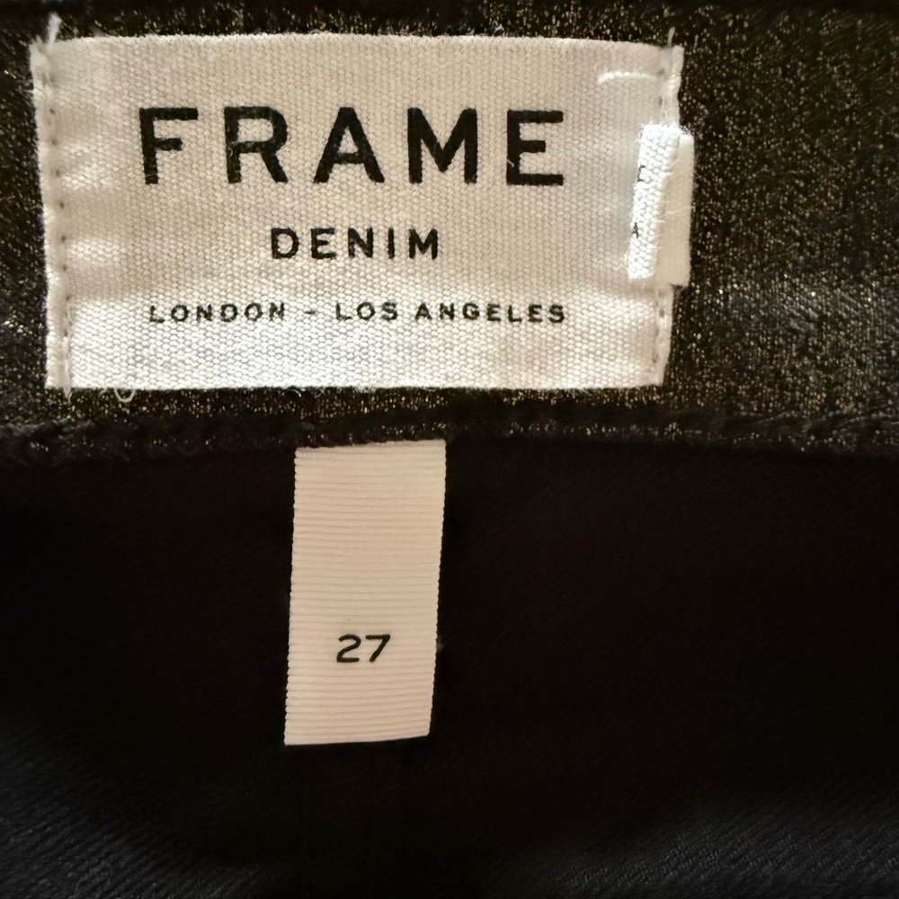 Frame Black and Gold Women's Jeans Le high Skinny Size 27 - Picture 7 of 9